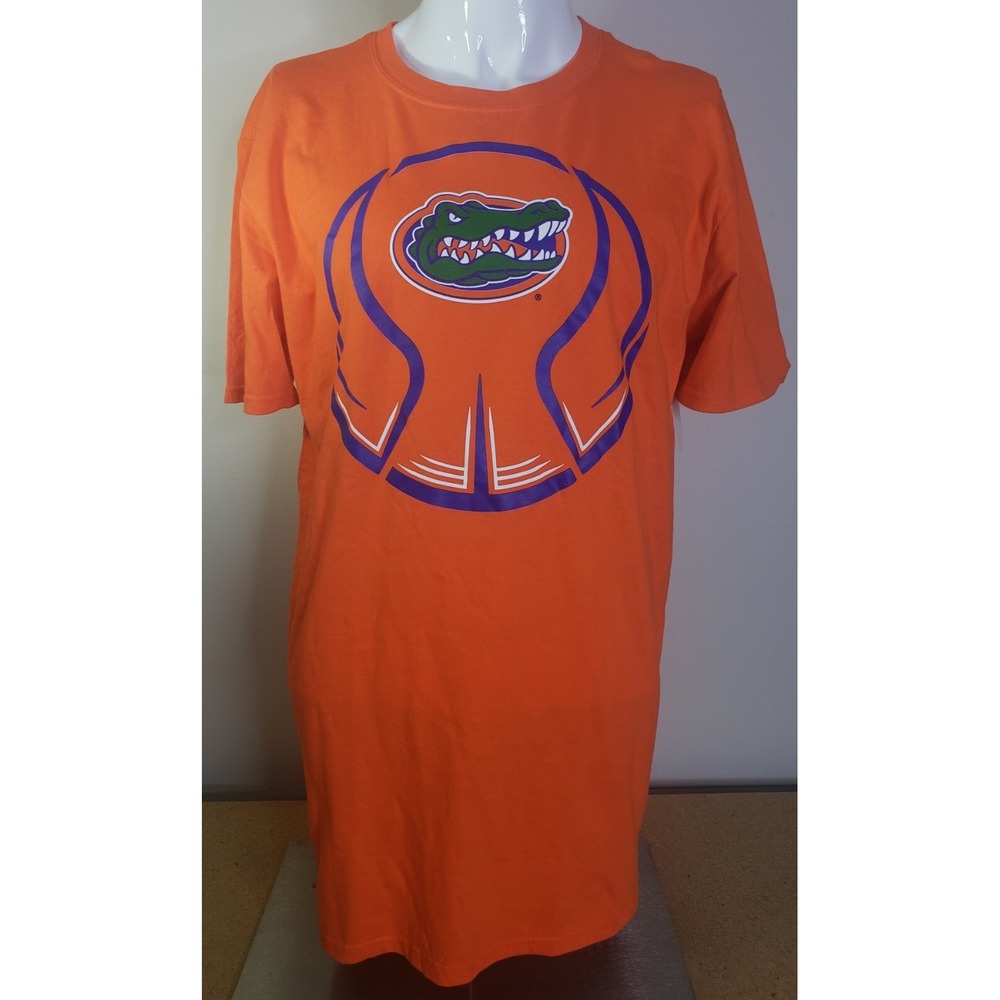 Florida Gators Fanatics Mens T-Shirt Orange Blue Crew Neck 100% Cotton Tee Large